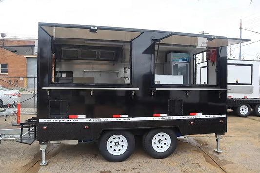 4 Meter Food Trailer Roof Fan With Drinks Fridge Black RTT-S4MDF